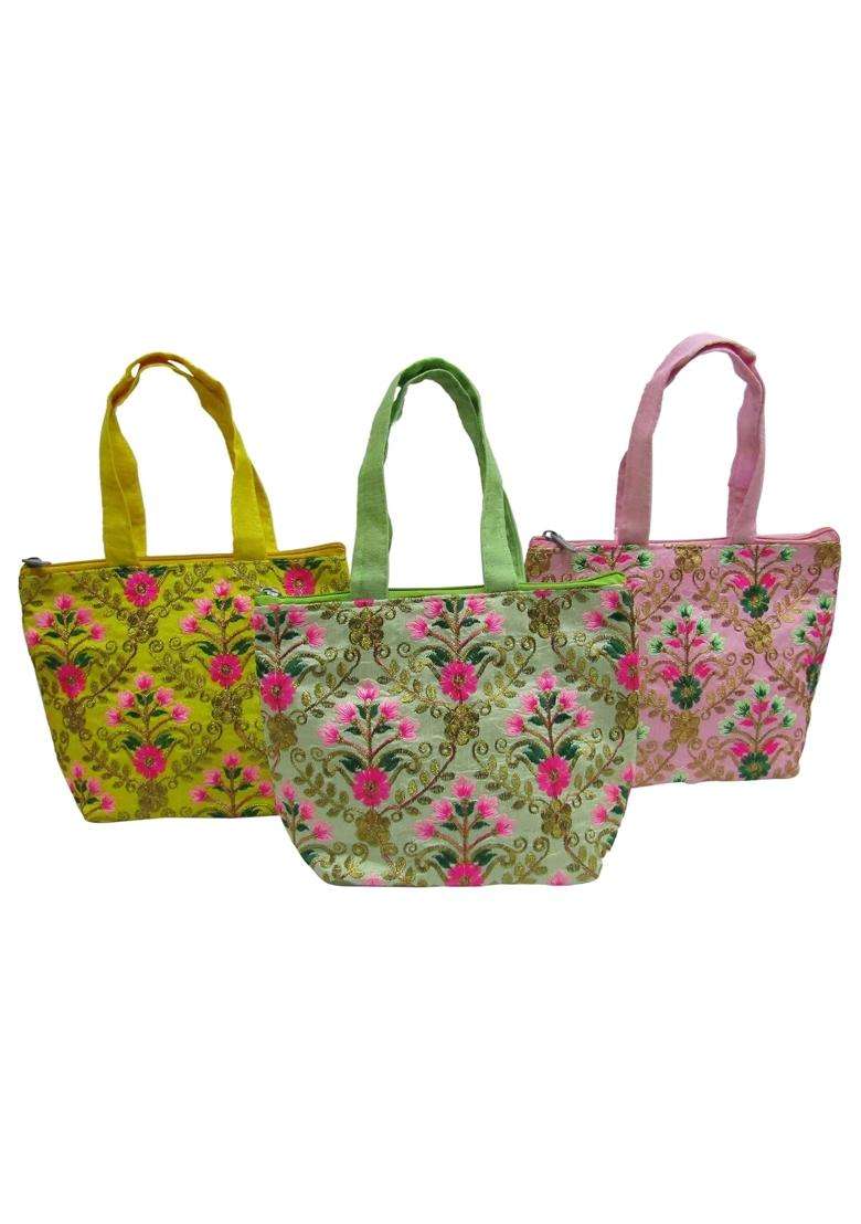 Purple Pink Trendy Traditional Designer Potli Bag Return Gifts for Women Bulk Wedding Favors Potli Purse - Indya