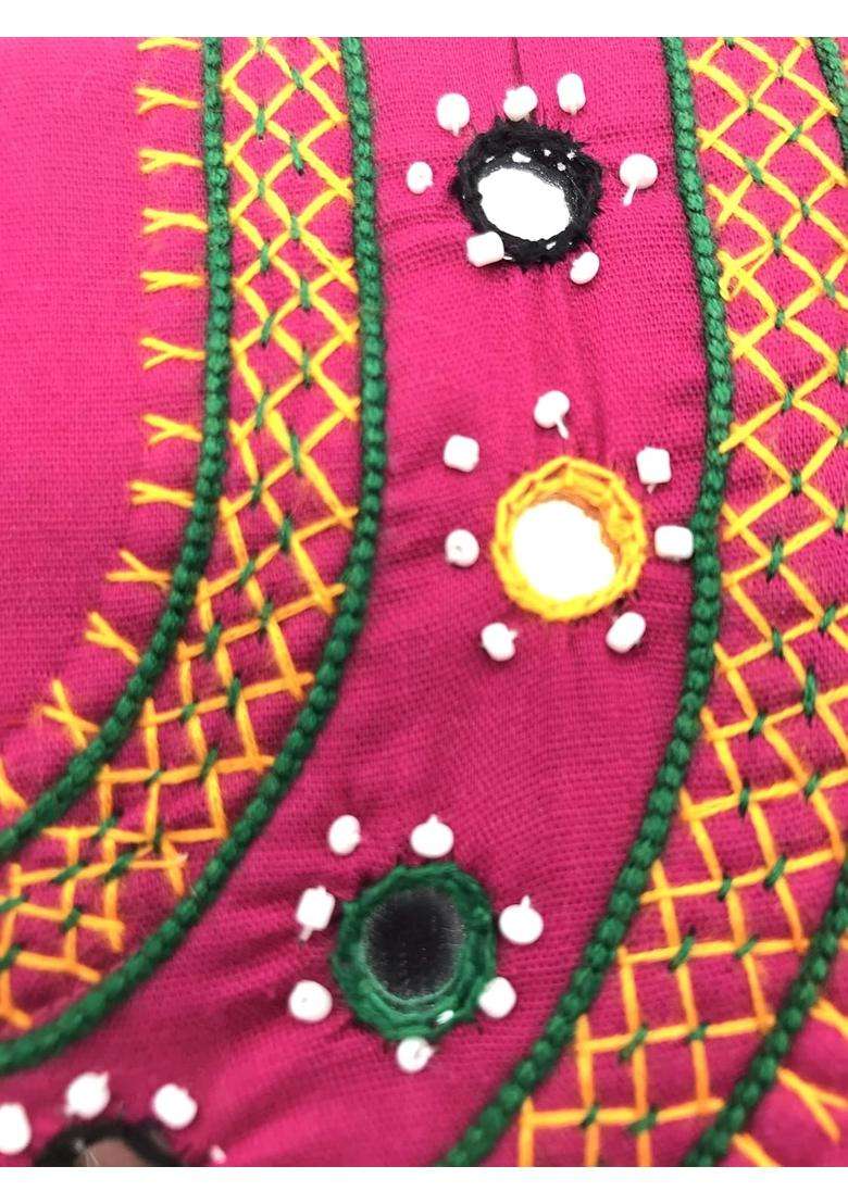 Srishopify Handicrafts Red Handmade Cotton Embroidery Purse Girls Clutches Ladies Wallets Lakshmi Pooja Return - Indya