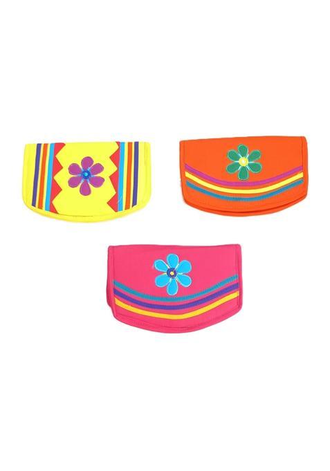 Srishopify Handicrafts Maroon Handmade Unique Floral Embroidery Purse for Return Gifts for Women Pack of 3