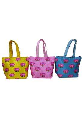 Purple Pink Pichwai Lotus Print Design Potli Bag Return Gifts for Women Bulk Wedding Party Favors Potli Purse