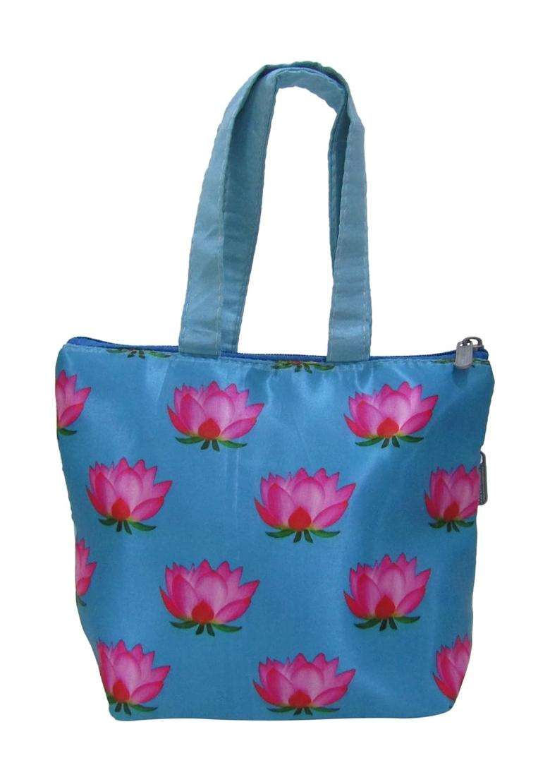 Purple Pink Pichwai Lotus Print Design Potli Bag Return Gifts for Women Bulk Wedding Party Favors Potli Purse - Indya