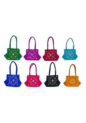 Sriaog Yellow Cotton Mini Handheld Bags for Women Return Gifts for Pooja Wedding Party Favor Bags Haldi Kumkum