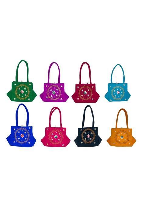 Sriaog Yellow Cotton Mini Handheld Bags for Women Return Gifts for Pooja Wedding Party Favor Bags Haldi Kumkum