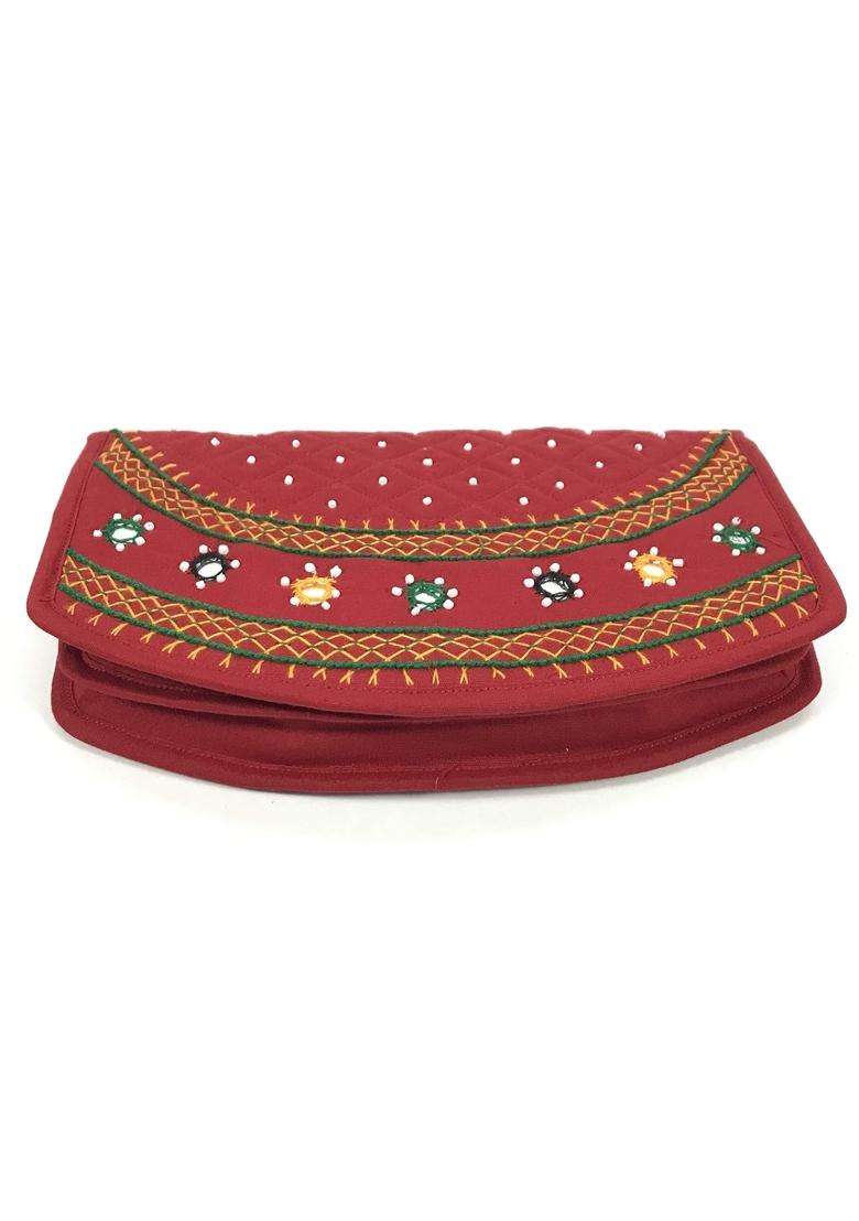 Srishopify Handicrafts Blue Cotton Wallets Return Gifts for Pooja Batwa Bridal Hand Purse for Women Pack of 3 - Indya