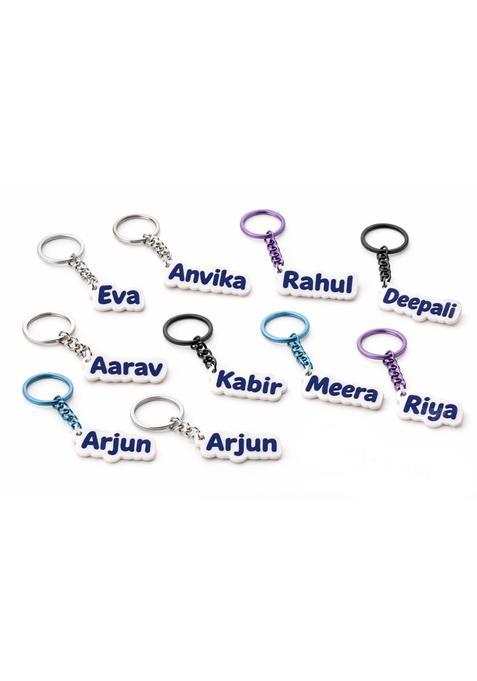 Giftog Personalized Name Keychain Custom 3D Printed Key Ring for Kids and Adults Set of 10