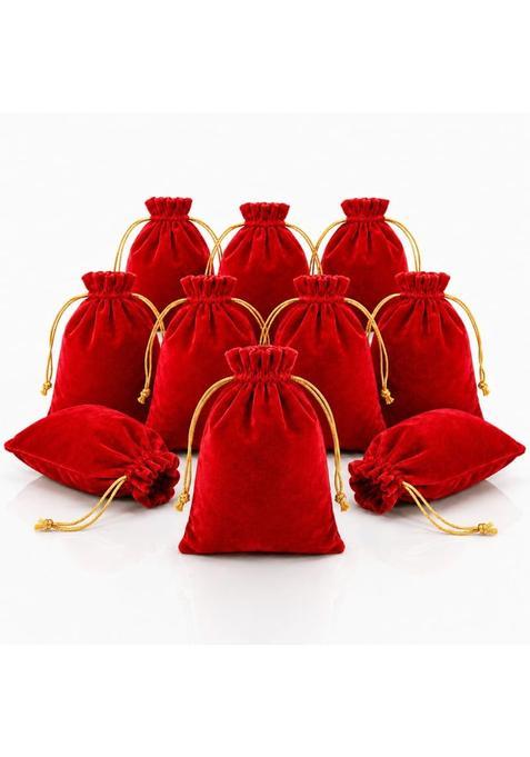 Dulhan Vibrant Velvet Potli Bags for Return Gift Pouch for Wedding Gifts Set of 10