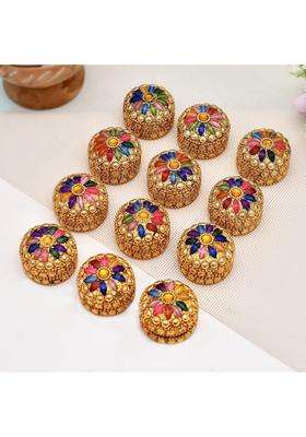 Craftam Multicolor Aluminum Sindoor Daani Kumkum Box Bharani Wedding Return Gifts Set of 24