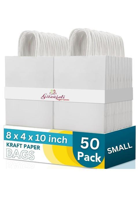 Small Paper Bags 50Pcs 8 x10 x4 Return Gift Bag with Handles Pack of 50