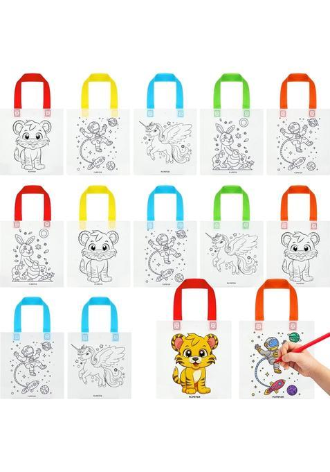 Flipster DIY Return Gifts Birthday Party Kids Colouring Bags for Boys and Girls Set of 36