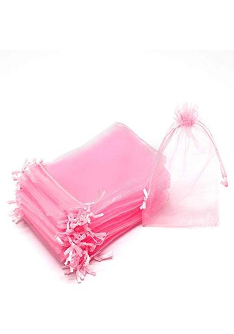 Swastikart 10X14 Cms Orgenza Potli Bags Net Drawsting Pouches Pack of 50