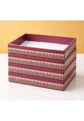 Satyam Kraft 6 Pcs Multipurpose Folding Cardboard Gift Box Premium Paper Hamper Empty DIY Tray for Wedding