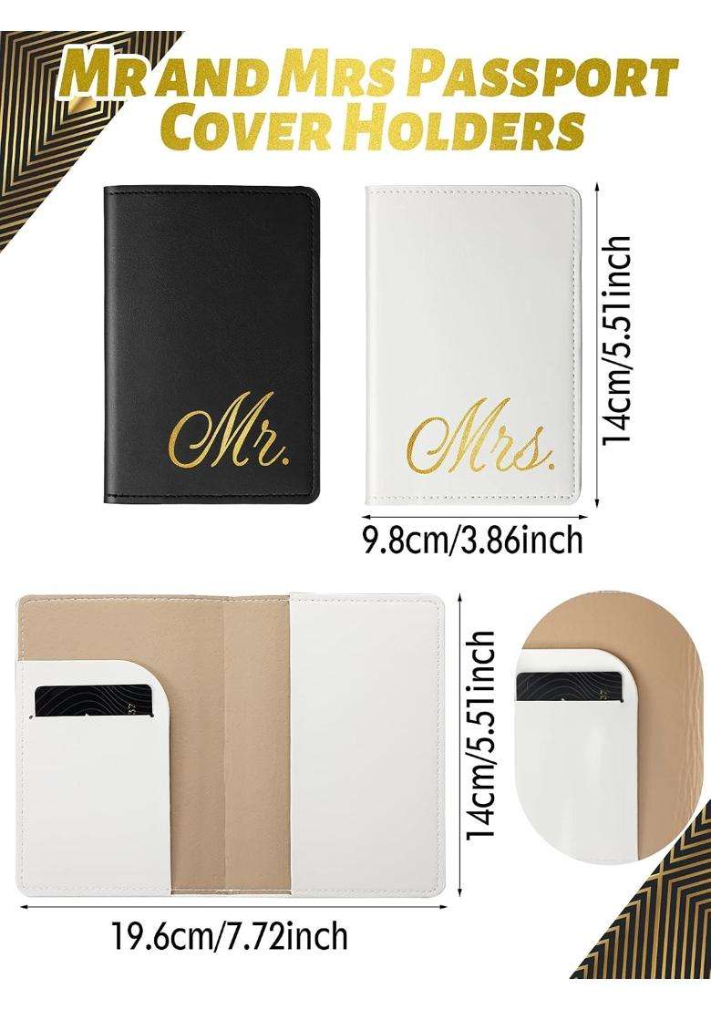 Jeyiour 6 Pieces Mr and Mrs Gifts Set for Couple Including Bride Baseball Caps and Groom Mr and Mrs Luggage - Indya
