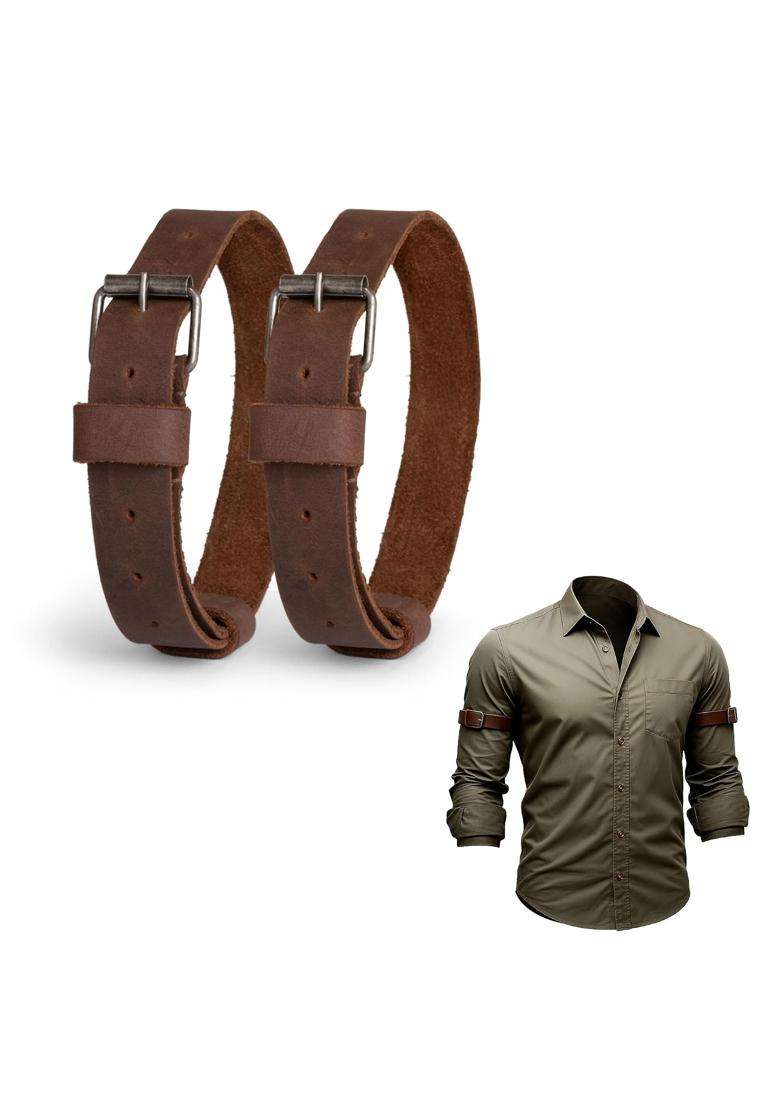 Hide and Groom Sleeve Garters for Men Adjustable Straps for Arm Shirt Anti Slip Armbands Set of 2 - Indya