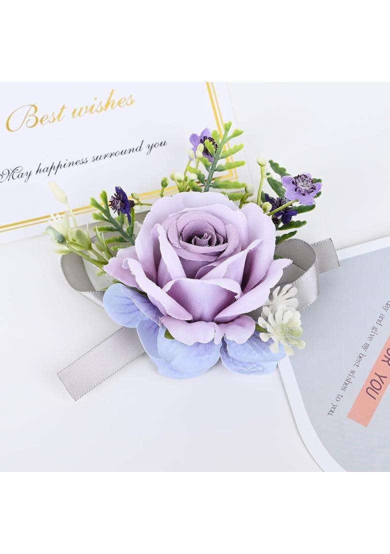 Mafeloe Artificial Rose Corsage Boutonniere Set for Groom Bride Groomsmen Bridesmaids - Indya