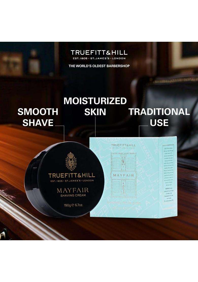 Truefitt and Hill Mayfair Shaving Cream 190G Black - Indya