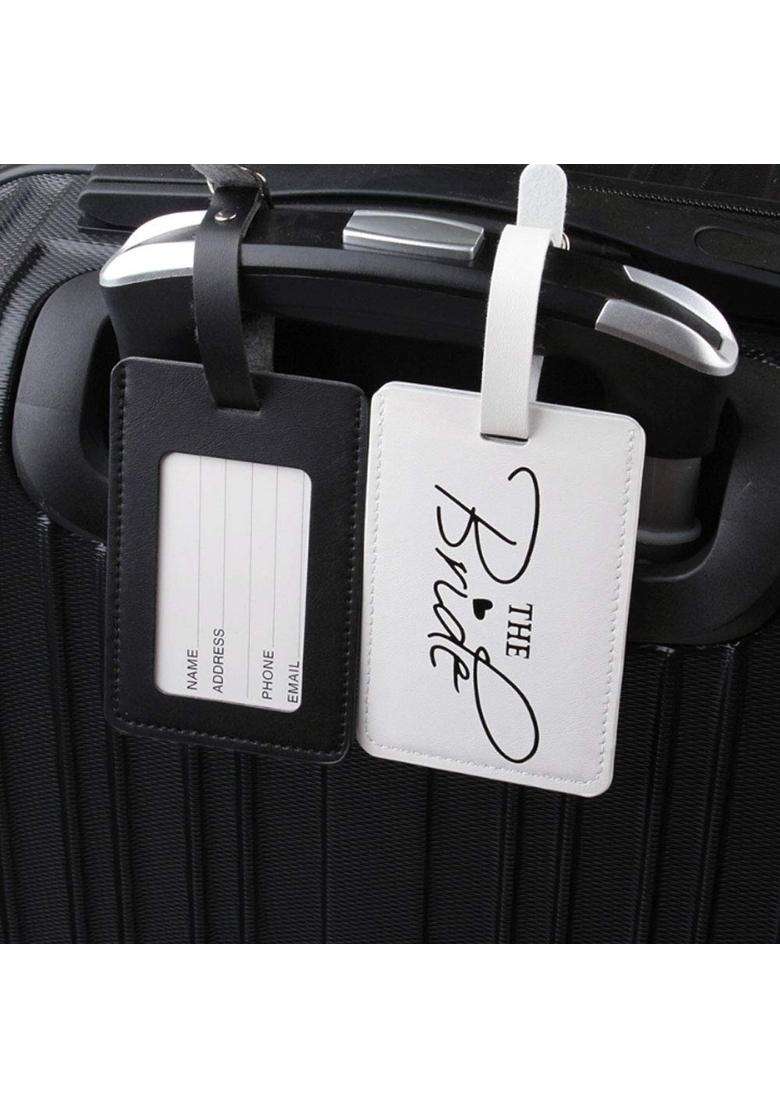 Snogisa Mr and Mrs Passport Covers and Luggage Tags Gift Set Couple Passport Holder for Honeymoon White - Indya