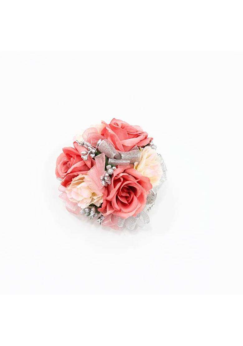 Ansuma Prom Rose Corsage Boutonniere Set Real Touch Flowers for Bride Bridesmaid Man Groom - Indya