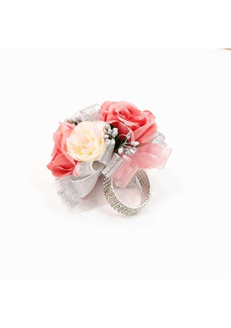 Ansuma Prom Rose Corsage Boutonniere Set Real Touch Flowers for Bride Bridesmaid Man Groom - Indya