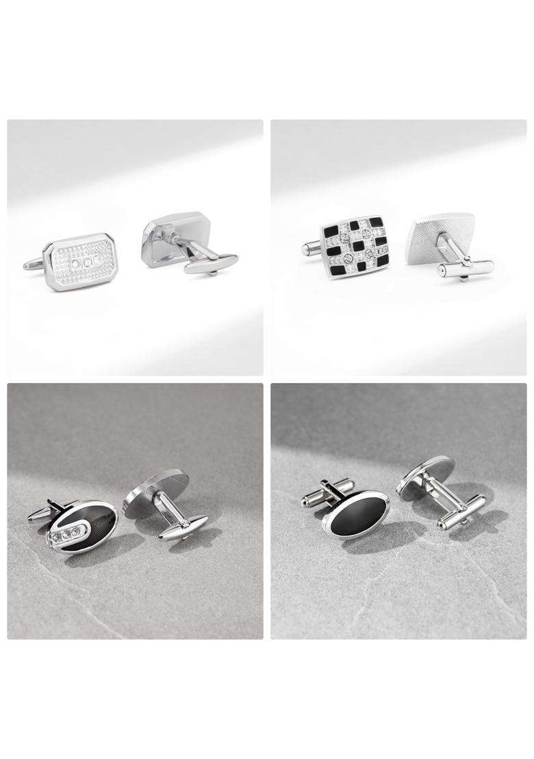 Wynameleri Enamel Cufflinks Cuff Links Pairs in Gift Box Set of 12 - Indya