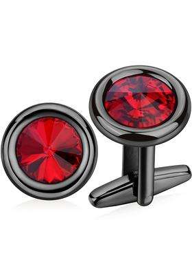 Hawson Cufflinks Set for Men and Women with Swarovski Crystal Cuff Links for Formal Business Wedding Shirts