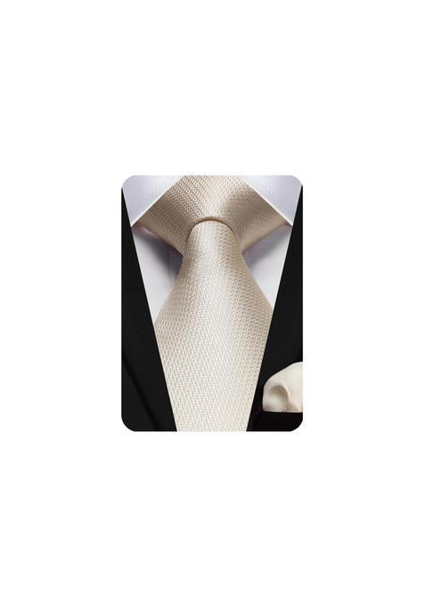 Hisdern Mens Solid Color Tie and Pocket Square Set Classic Woven Silk Necktie Handkerchief Set for Wedding