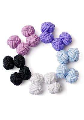 Honey BEAR Silk Knot Fabric Cufflinks 5 Pairs Set for Mens Shirt Gift