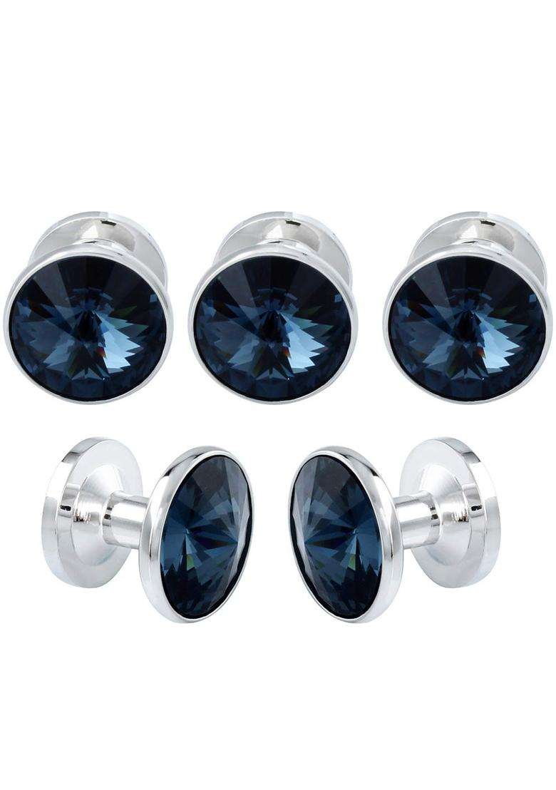 Hawson Crystal Cuff Links and Studs Set for Mens Tuxedo Shrit Accessories - Indya