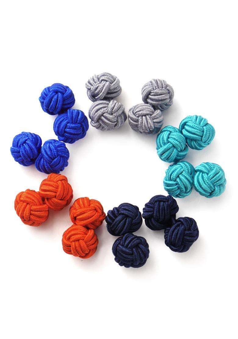 Honey BEAR Silk Knot Fabric Cufflinks 5 Pairs Set for Mens Shirt Gift - Indya