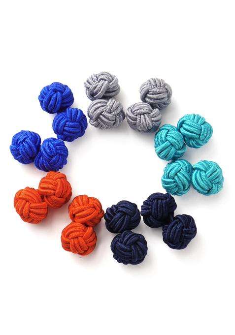 Honey BEAR Silk Knot Fabric Cufflinks 5 Pairs Set for Mens Shirt Gift