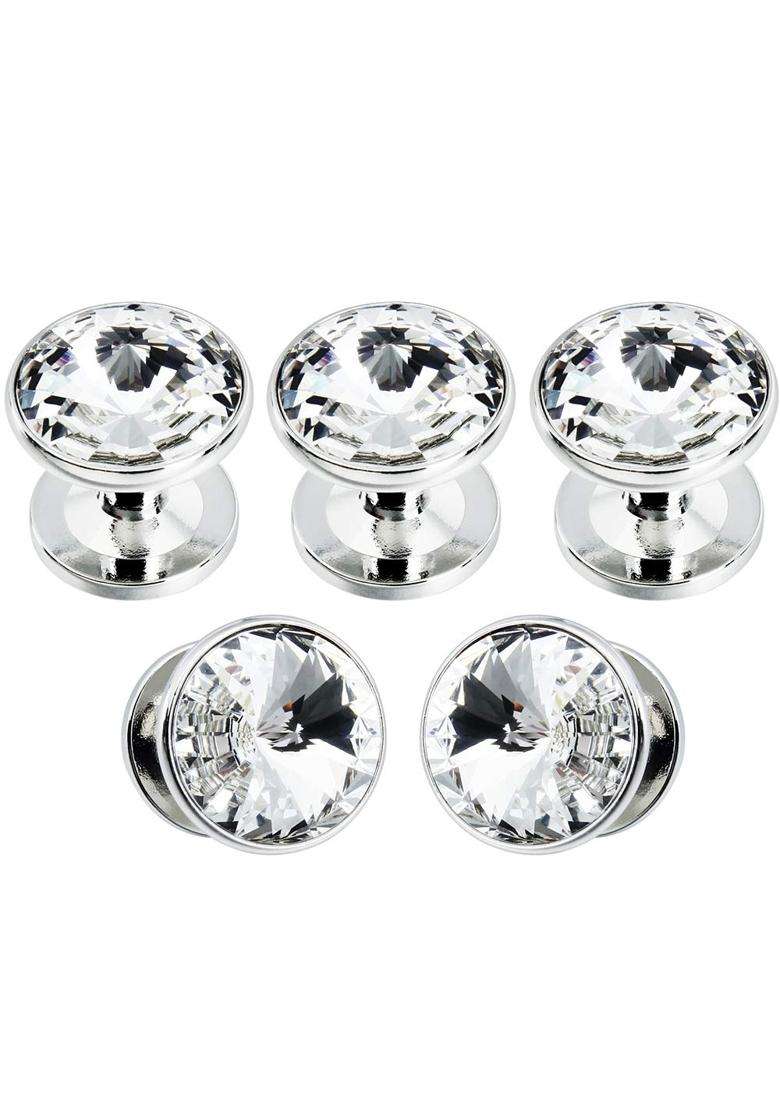Hawson Crystal Cuff Links and Studs Set for Mens Tuxedo Shrit Accessories - Indya