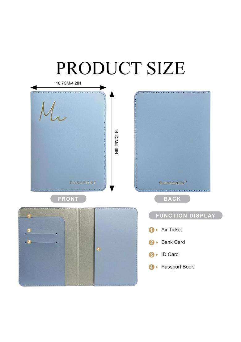 Mr and Mrs Gifts Matching Passport Holders for Bride and Groom Mr and Mrs Gold Foil Logo Honeymoon Travel - Indya