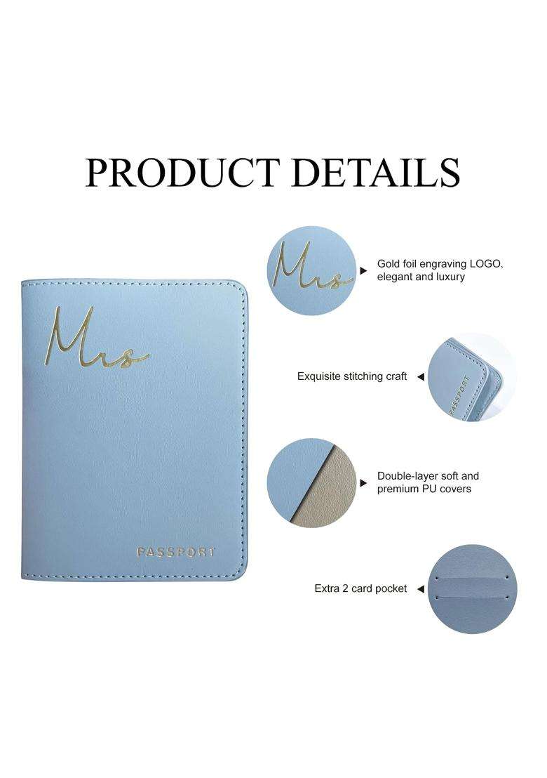 Mr and Mrs Gifts Matching Passport Holders for Bride and Groom Mr and Mrs Gold Foil Logo Honeymoon Travel - Indya