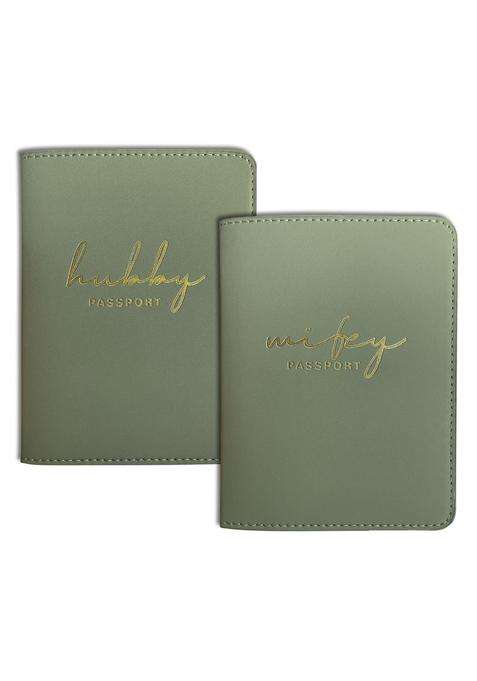 Mr and Mrs Gifts Matching Passport Holders for Bride and Groom Mr and Mrs Gold Foil Logo Honeymoon Travel
