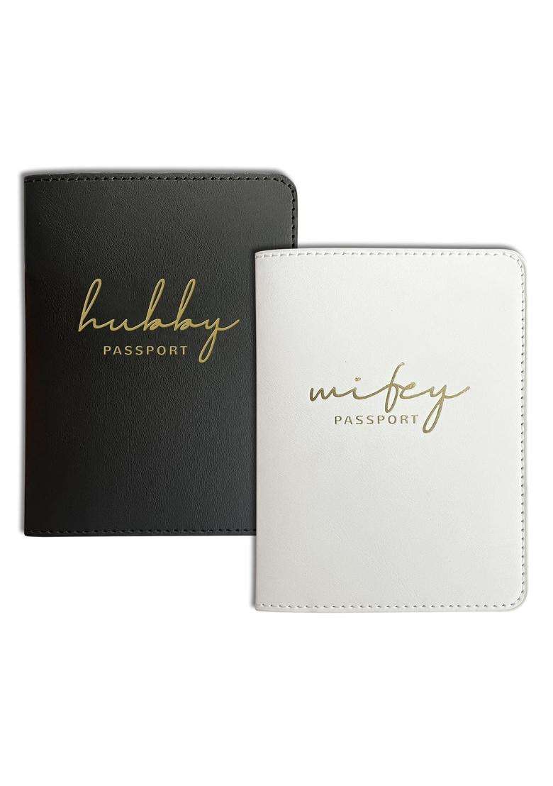 Mr and Mrs Gifts Matching Passport Holders for Bride and Groom Mr and Mrs Gold Foil Logo Honeymoon Travel - Indya