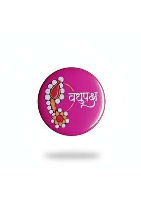 Paperoni Shaadi Function Badge Pins Elegant Designs Each for Groom and Bride Side Set of 2