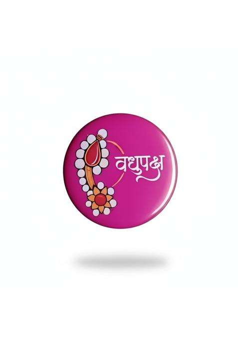 Paperoni Shaadi Function Badge Pins Elegant Designs Each for Groom and Bride Side Set of 2