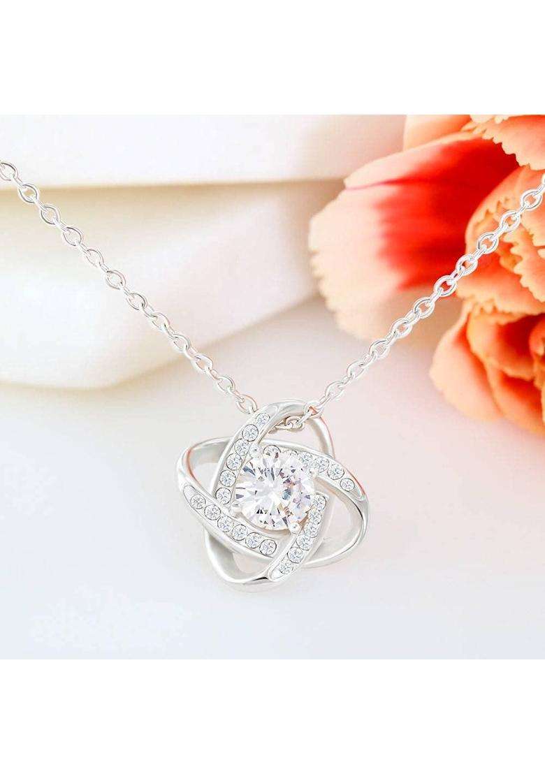 Gifts White Necklace Love Knot to Mom on My Wedding Day Mother of the Groom Gift From Son - Indya