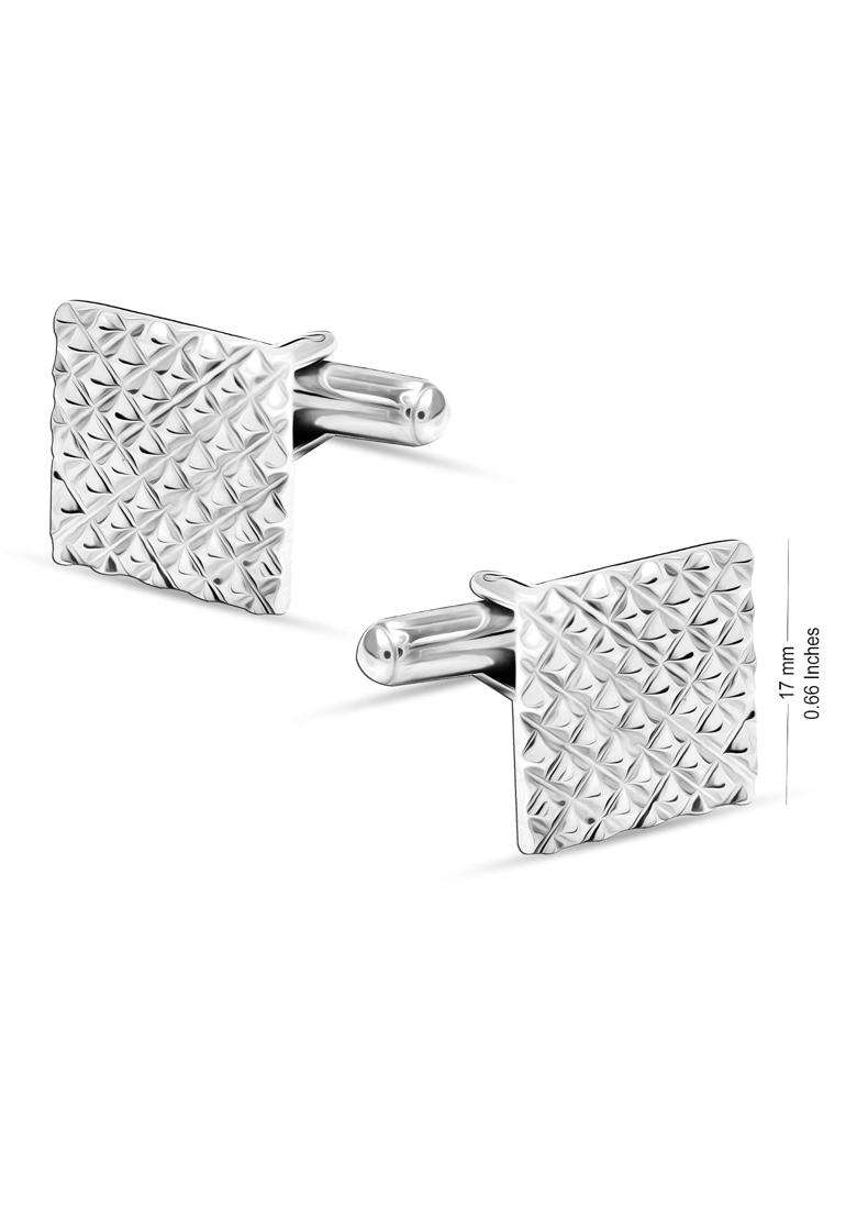 Lecalla 925 Sterling Silver Cufflinks for Men Classic Shirts Accessories Cufflinks Gifts for Son Dad - Indya