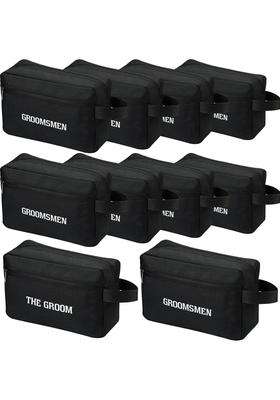 Kacctyen 10 Set Groomsmen Gifts Men Toiletry Bags Mens Travel Shaving Kit Bag Oxford Cloth Travel Bag Toiletry