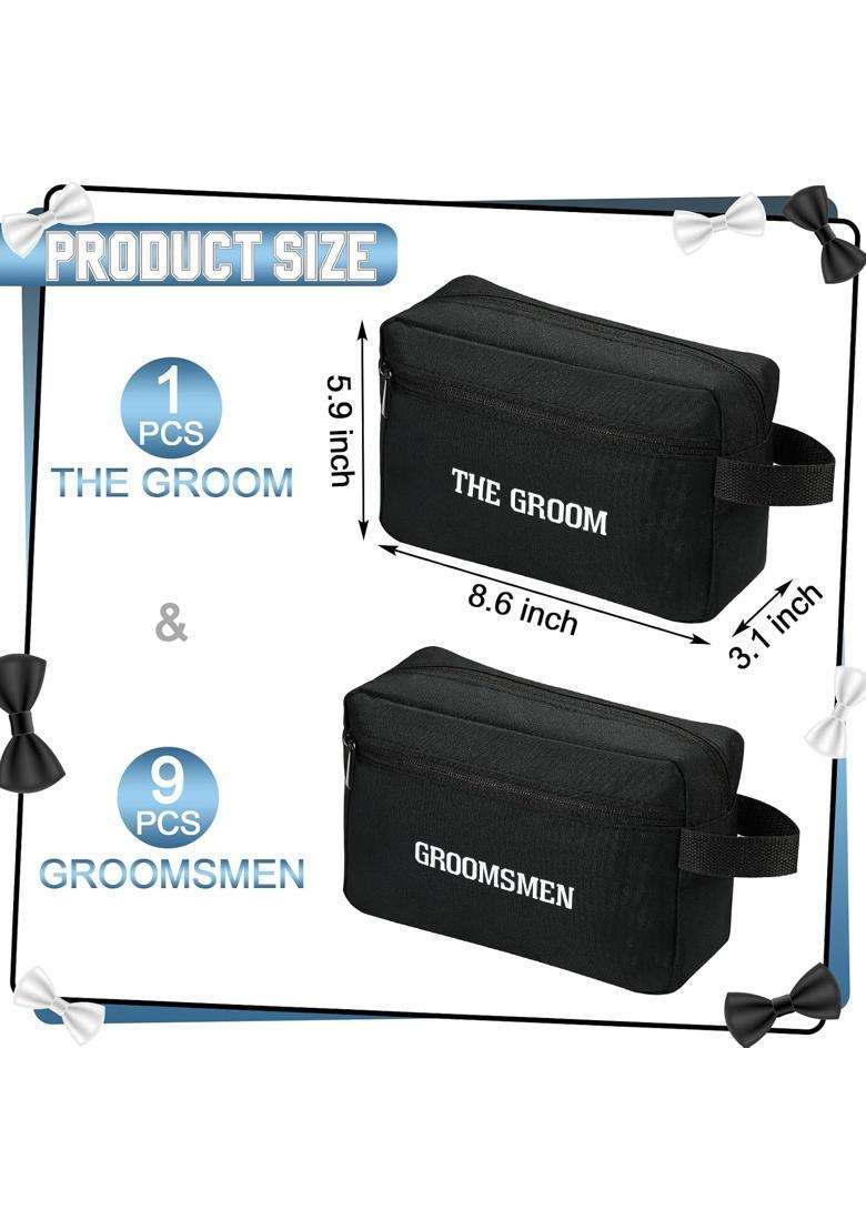 Kacctyen 10 Set Groomsmen Gifts Men Toiletry Bags Mens Travel Shaving Kit Bag Oxford Cloth Travel Bag Toiletry - Indya