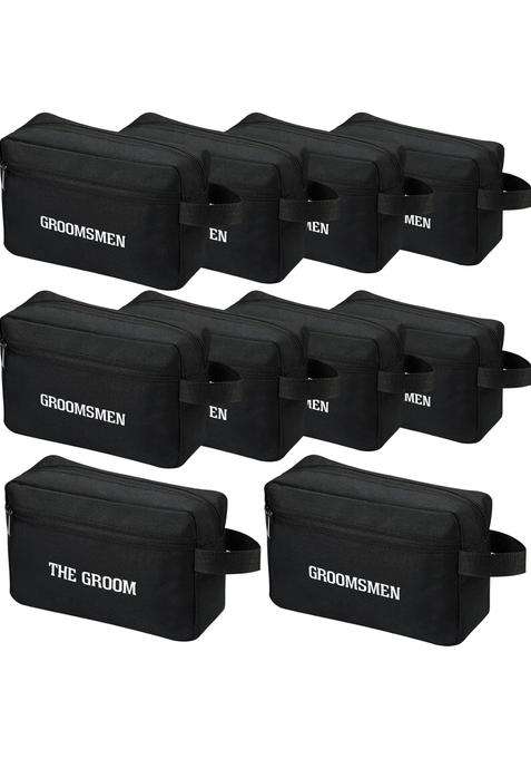 Kacctyen 10 Set Groomsmen Gifts Men Toiletry Bags Mens Travel Shaving Kit Bag Oxford Cloth Travel Bag Toiletry
