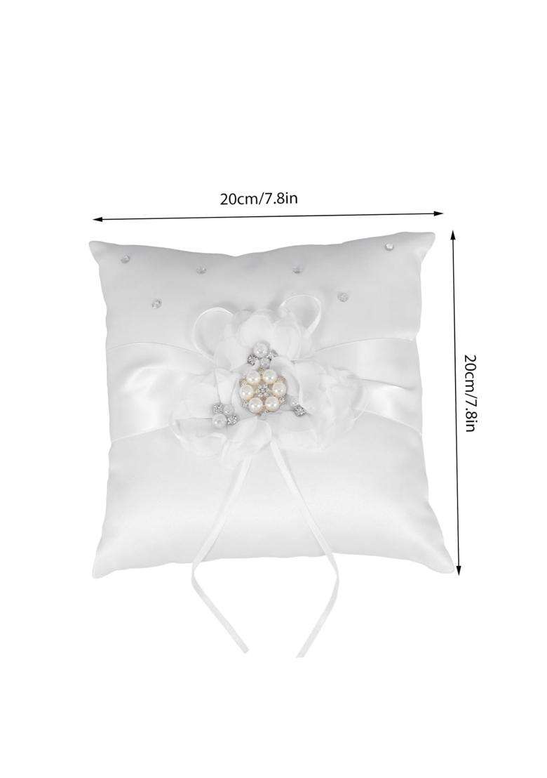 Luxshiny White Elegant Wedding Pillow Flower Decoration Lightweight and Chic Design for Ceremony - Indya