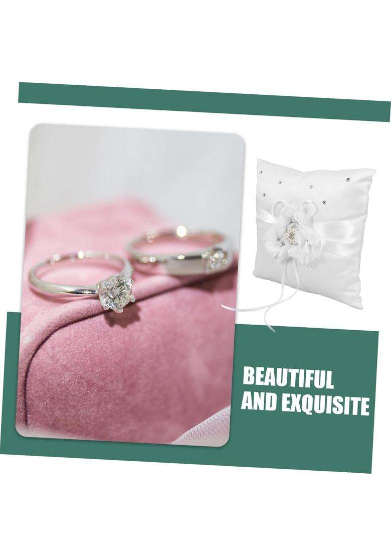 Luxshiny White Elegant Wedding Pillow Flower Decoration Lightweight and Chic Design for Ceremony - Indya