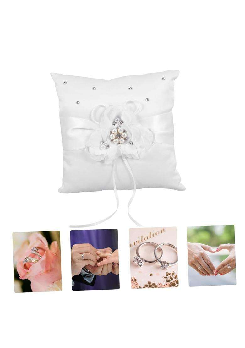 Luxshiny White Elegant Wedding Pillow Flower Decoration Lightweight and Chic Design for Ceremony - Indya