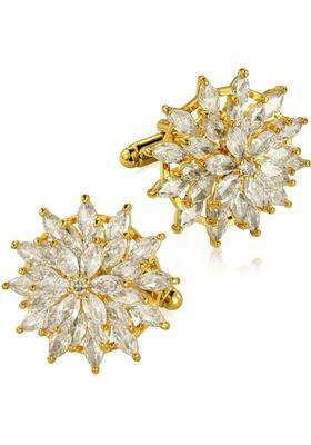 Hawson Cuff Links Mens with Crystal Gift Box Packed Mens Jewelry or Accessories Gold Cufflinks for Men