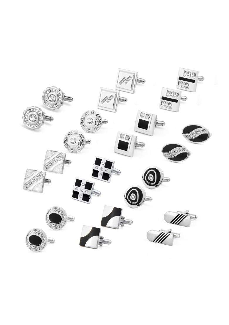 Wynameleri Enamel Cufflinks Cuff Links Pairs in Gift Box Set of 12 - Indya