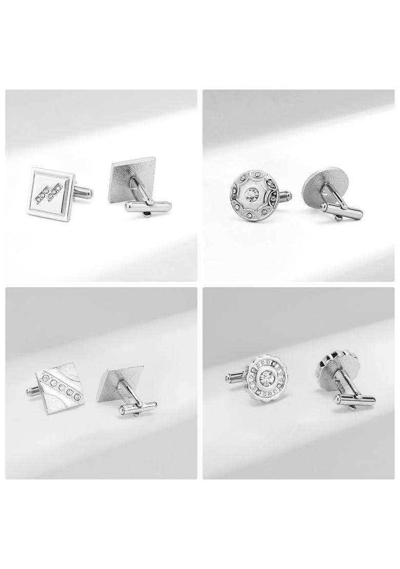 Wynameleri Enamel Cufflinks Cuff Links Pairs in Gift Box Set of 12 - Indya
