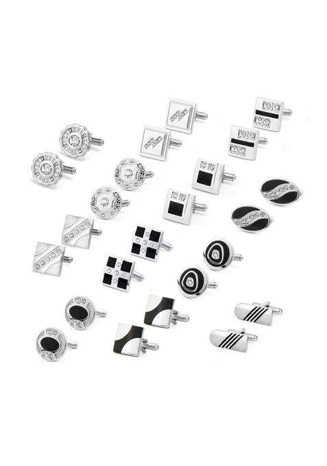 Wynameleri Enamel Cufflinks Cuff Links Pairs in Gift Box Set of 12