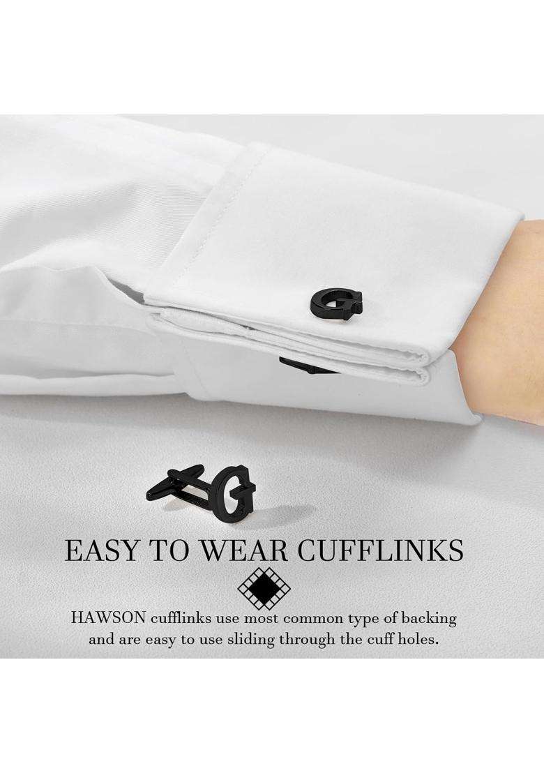 Hawson Cufflinks for Men and Men a Z Initial 18K Gold or Silver Tone Cufflinks for Business Wedding Shirt - Indya