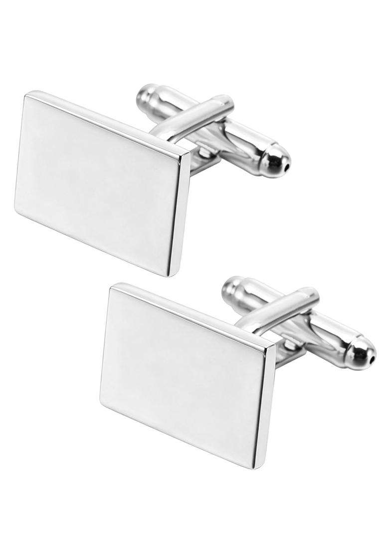 Jonwo Classic Rectangle Stainless Steel Mens Cufflinks in Gift Box Classic Tuxedo Shirt Cuff Link for Wedding - Indya